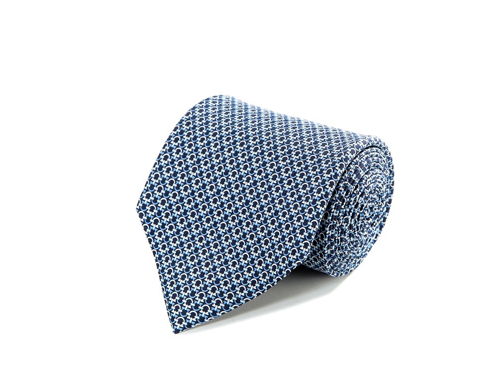 Ferragamo Monogram Print Tie In Multicolor