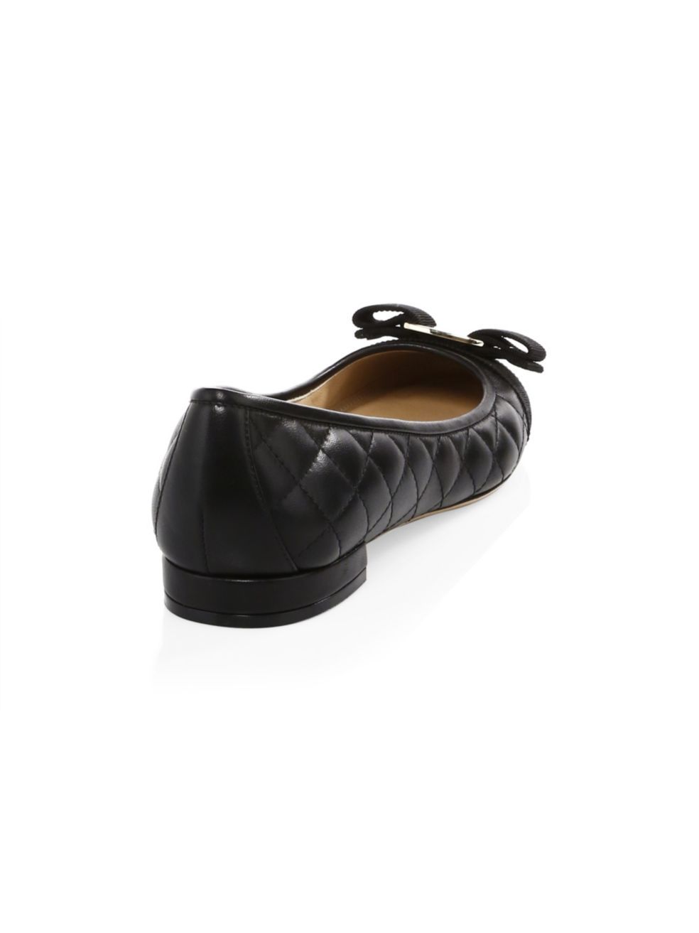 Shop Ferragamo Varina Quilted Ballet Flats In Black