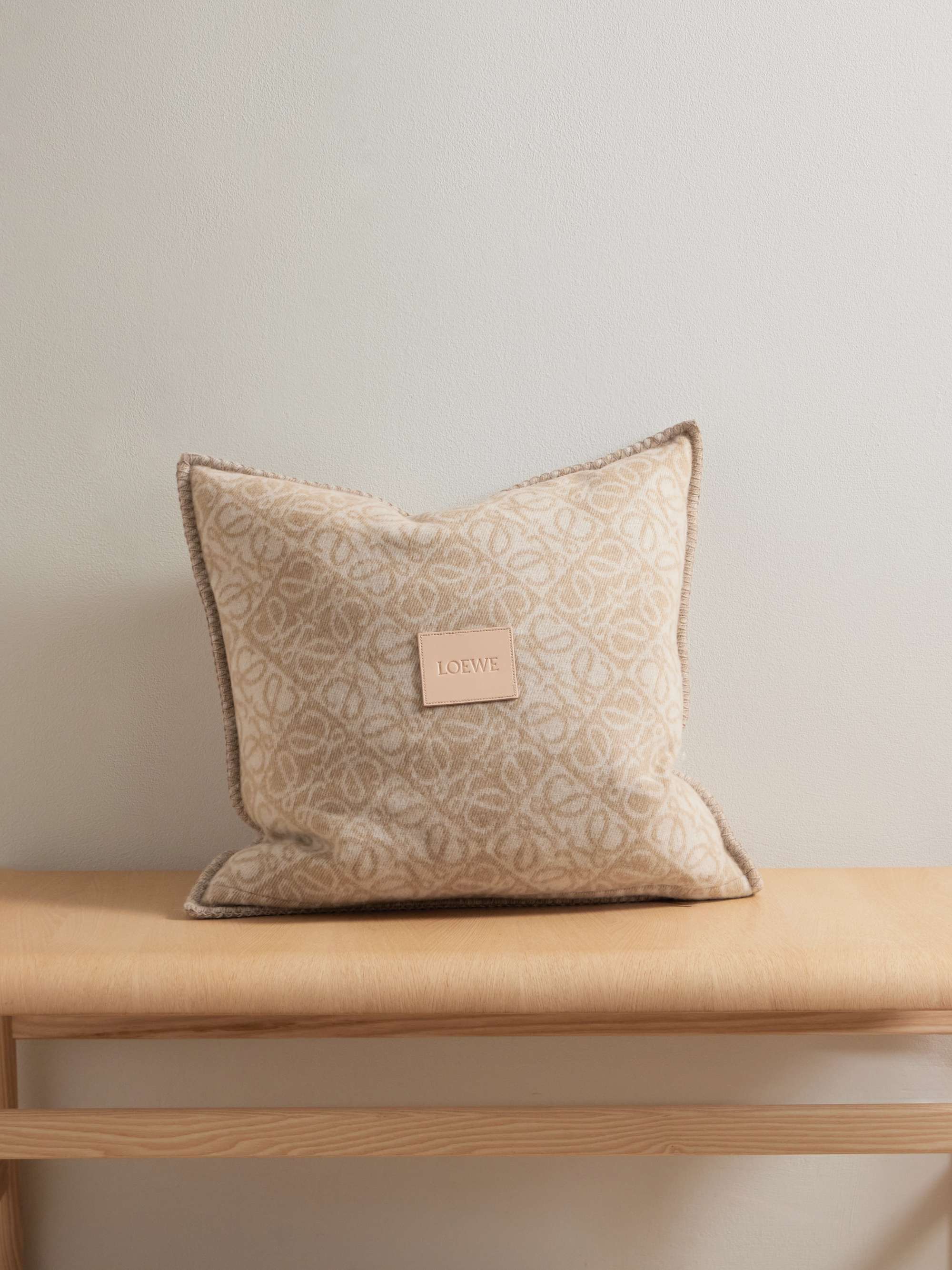Loewe Logo Cushion In Nude