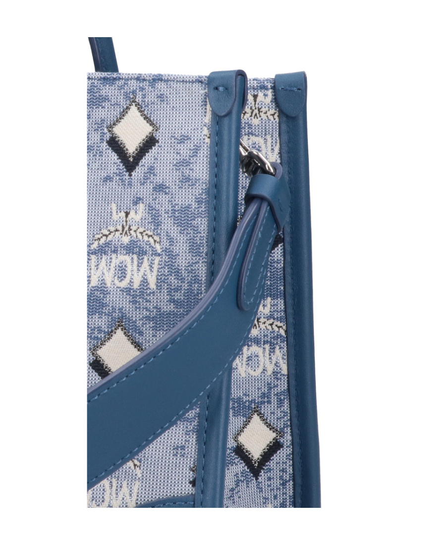 Mcm Jacquard Shoulder Bag In Blue