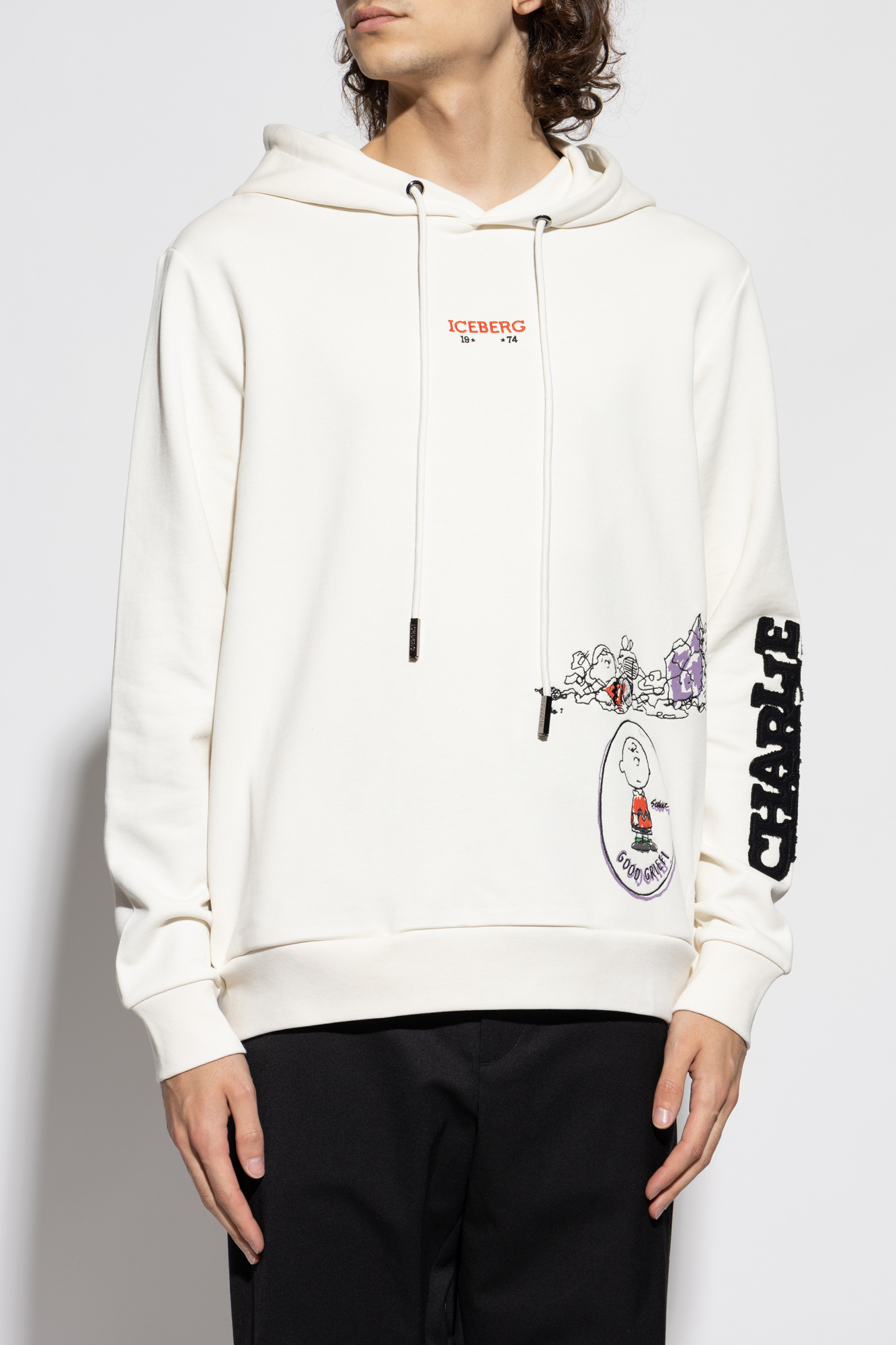 Iceberg X Peanuts Graphic Drawstring Hoodie In White