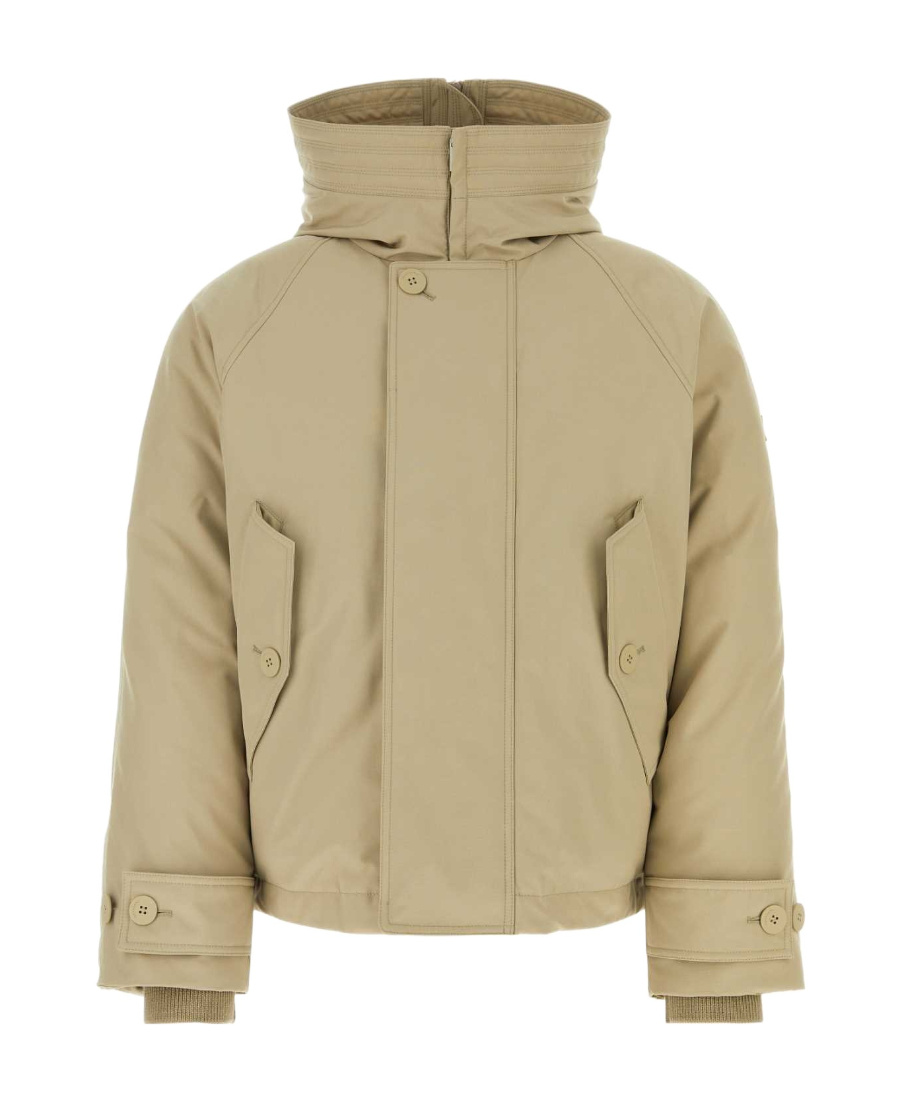 Ferragamo Beige Polyester Blend Padded Jacket In Nude