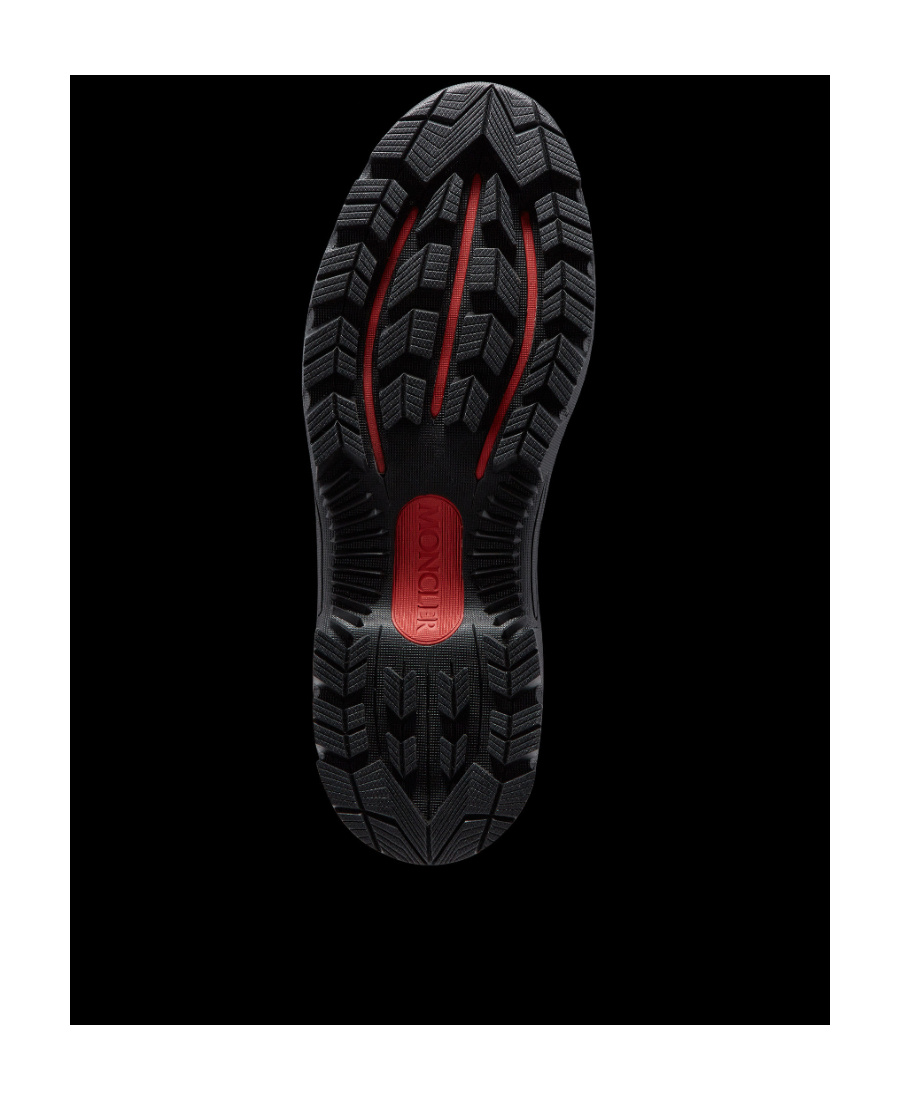 Moncler Leather Boots With Engraved Logo In Black