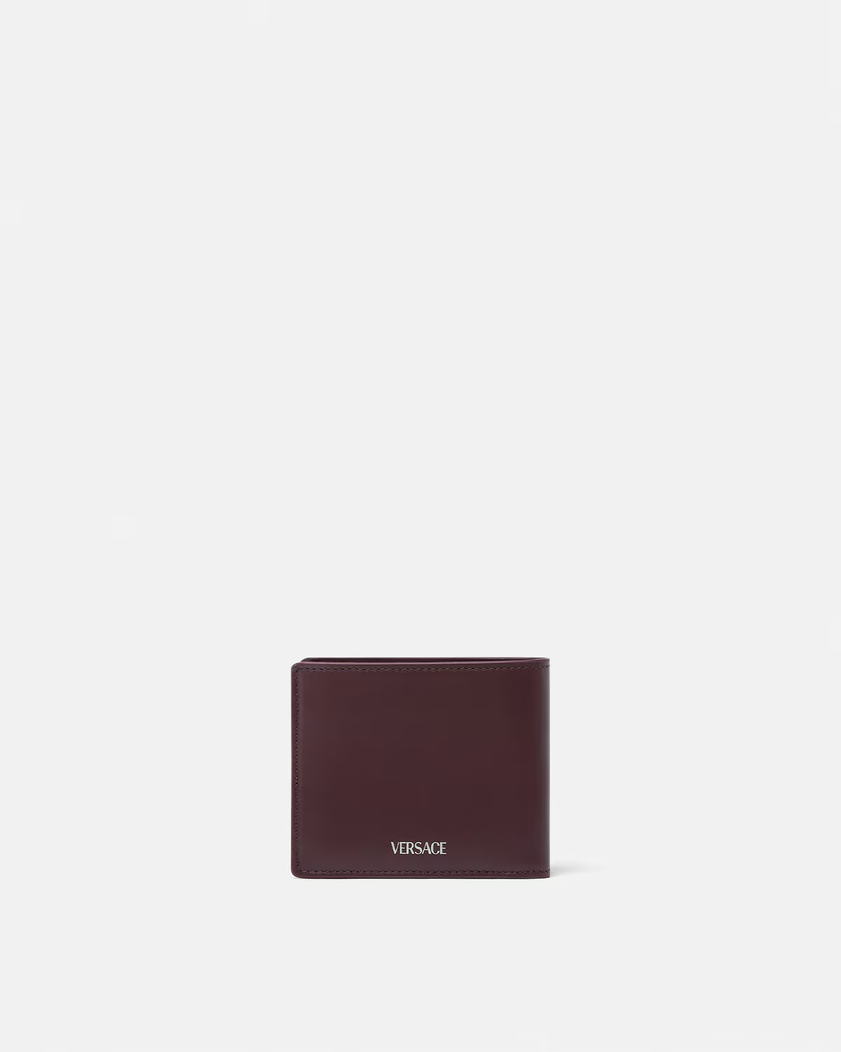 Versace Medusa-plaque Leather Wallet In Burgundy