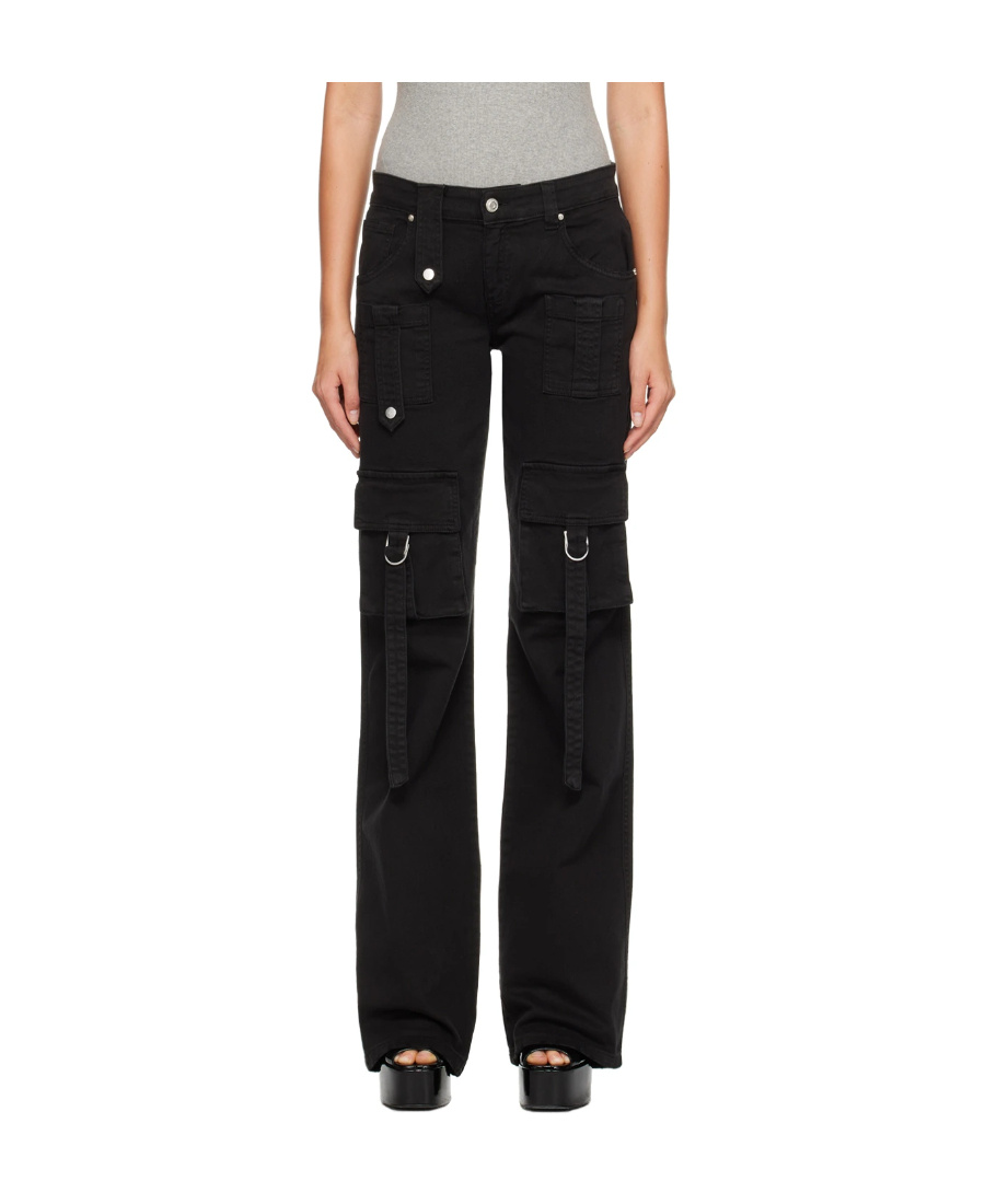 Blumarine Denim Cargo Trousers In Black