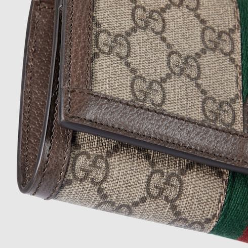 Gucci Ophidia Monogrammed Chain Wallet In Nude