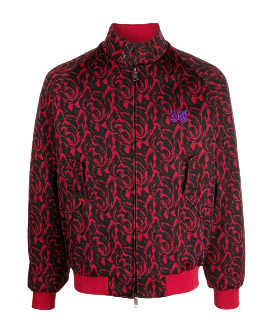 Baracuta Pattern High-necked Casual Jacket In Red