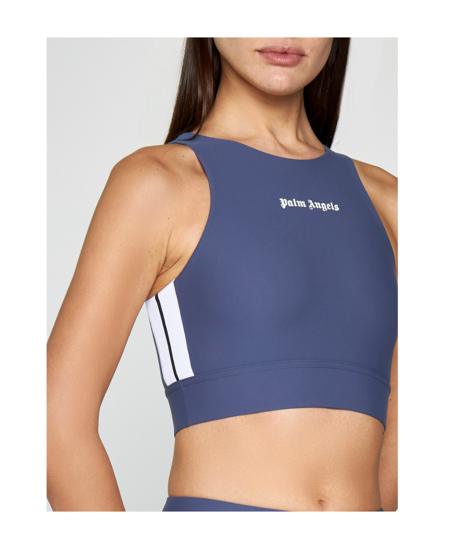Palm Angels Logo-print Tank Top In Blue