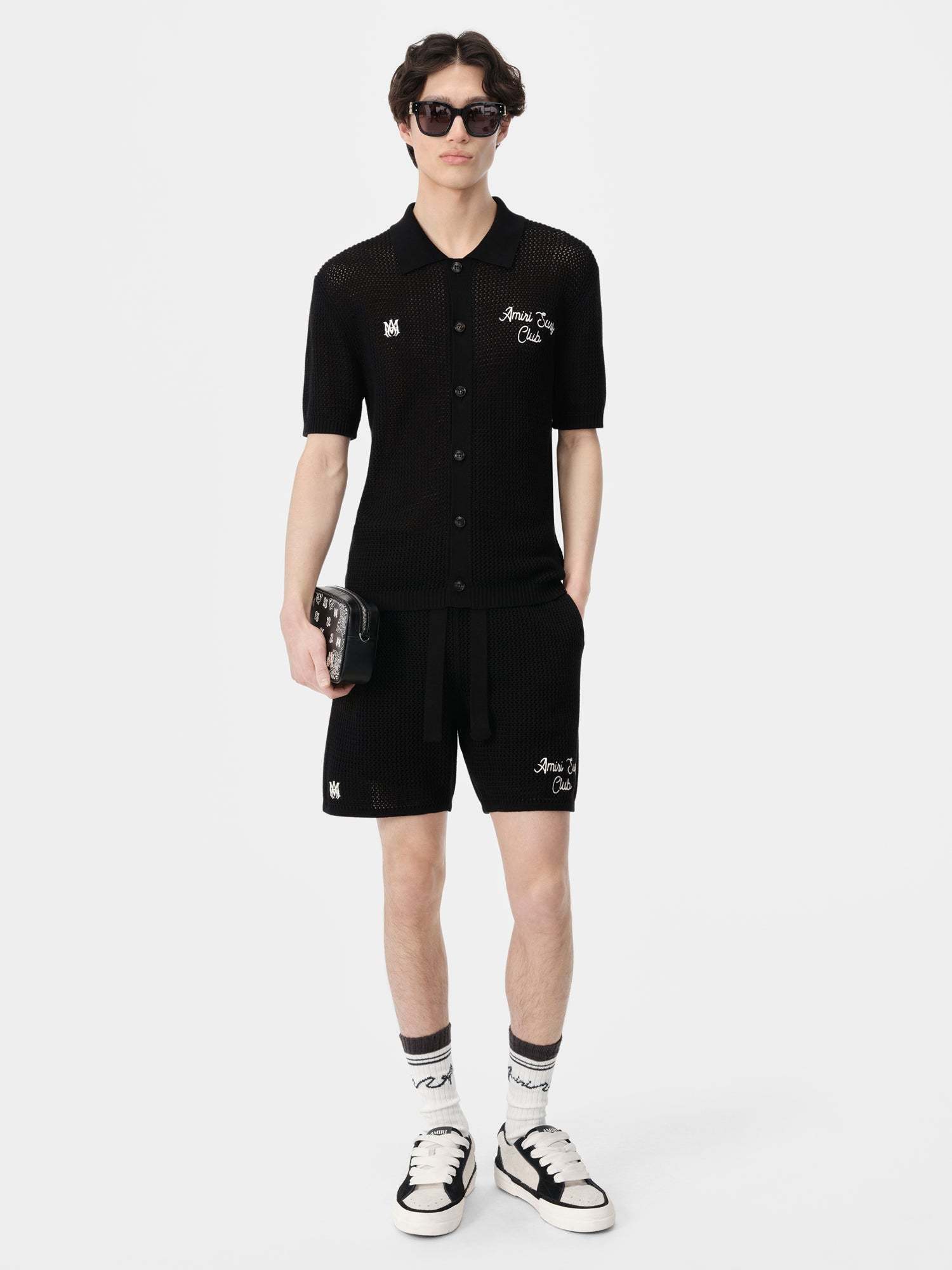 Amiri Short-sleeved Polo Shirt In Black