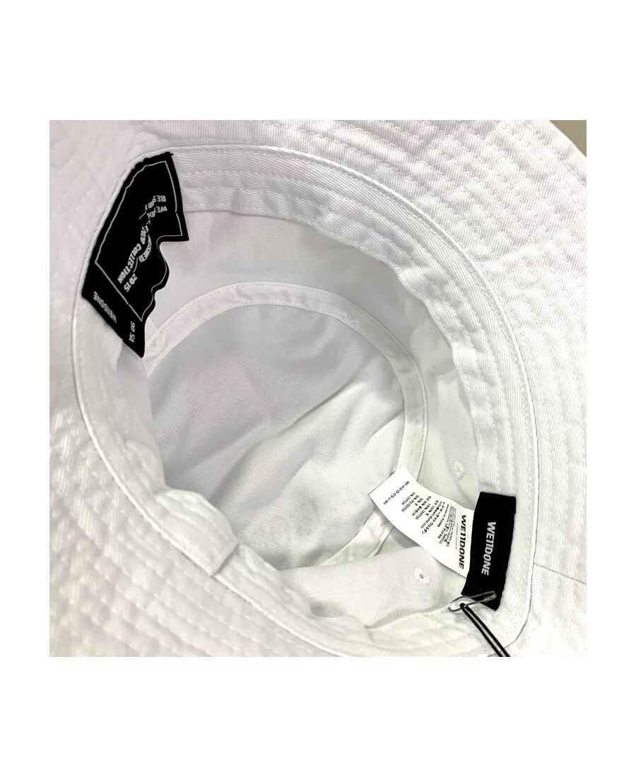 We11 Done Logo Printed Bucket Hat In White