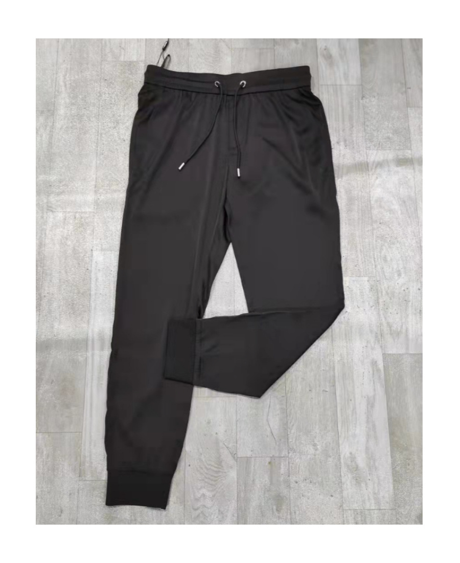 Mangano High-waisted Stretch Casual Pants In Black