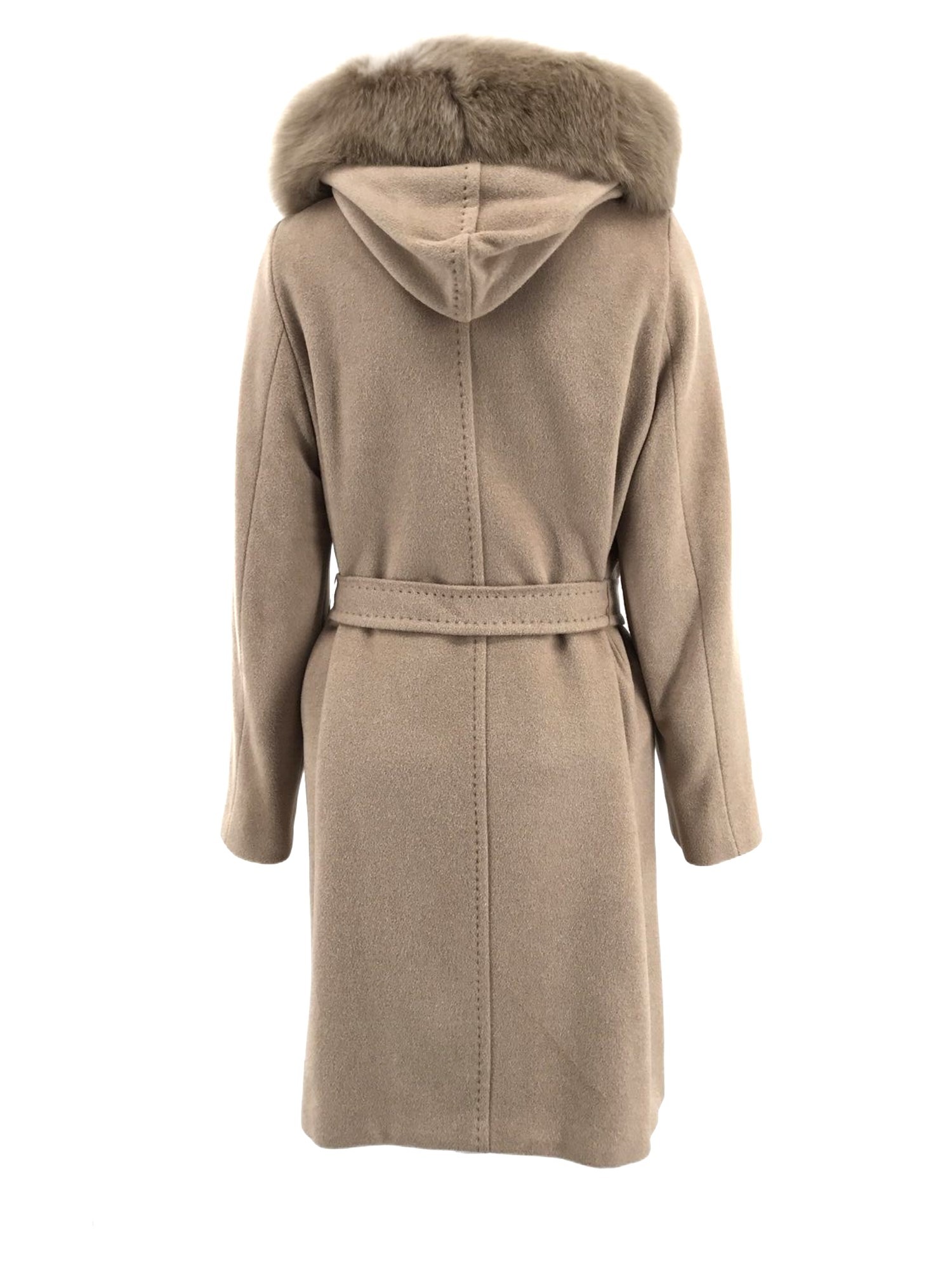 Max Mara Hooded Lace-up Coat In Nude