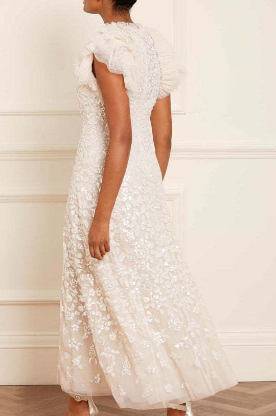 Needle & Thread Sequined Dress Dress In White