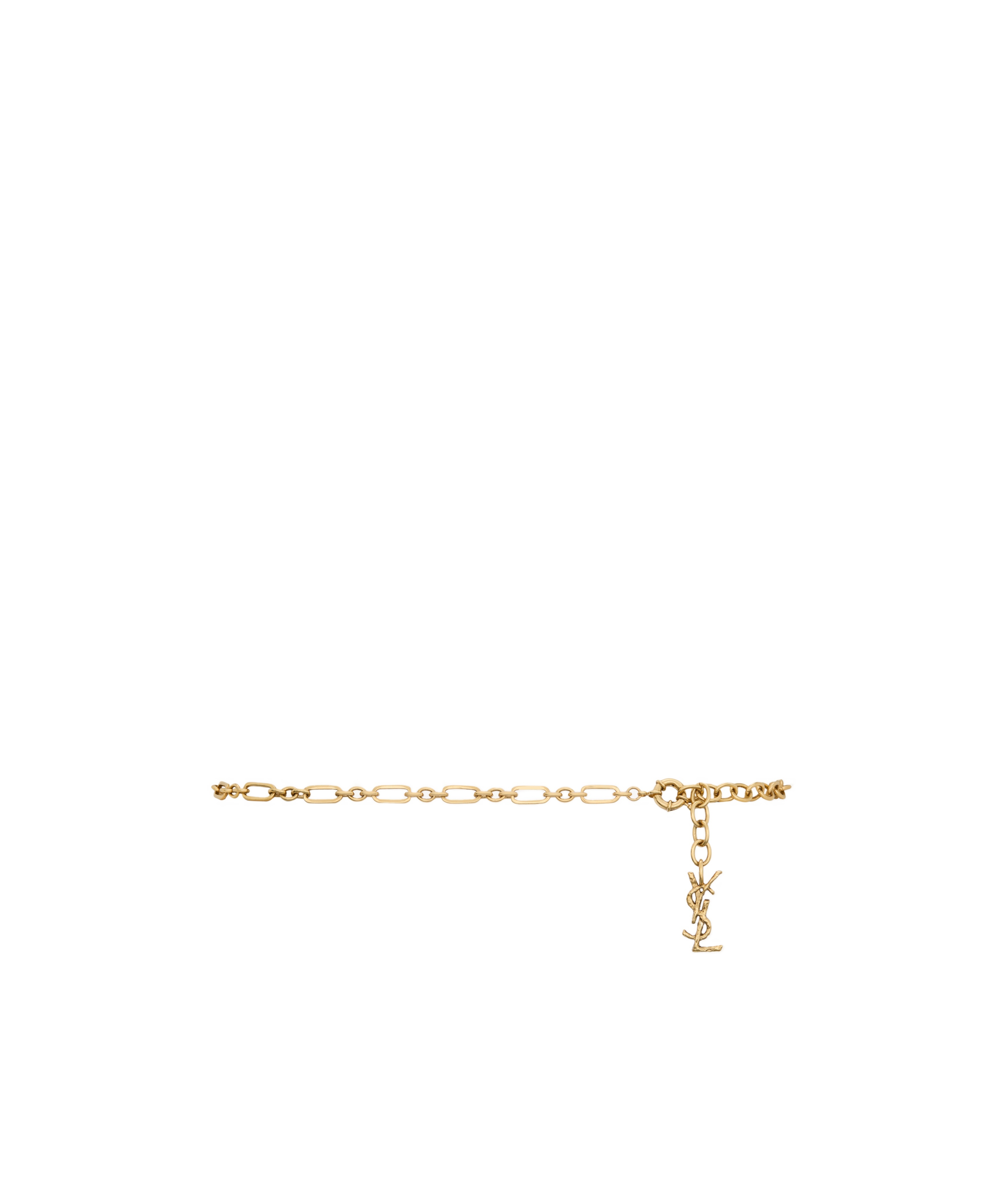 Saint Laurent Cassandre Chain Belt In Nude