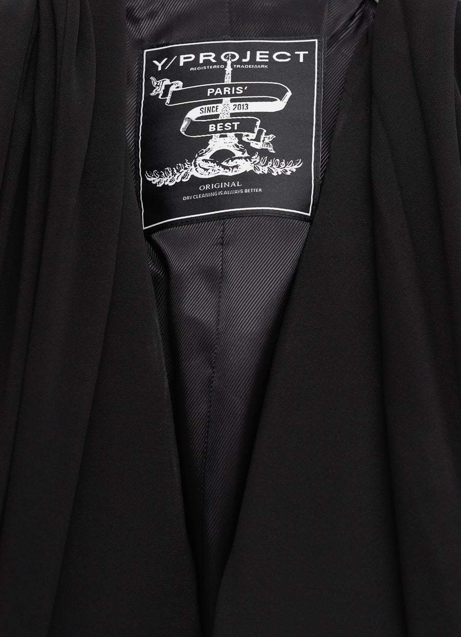 Y/project Draped Hood Coat In Black