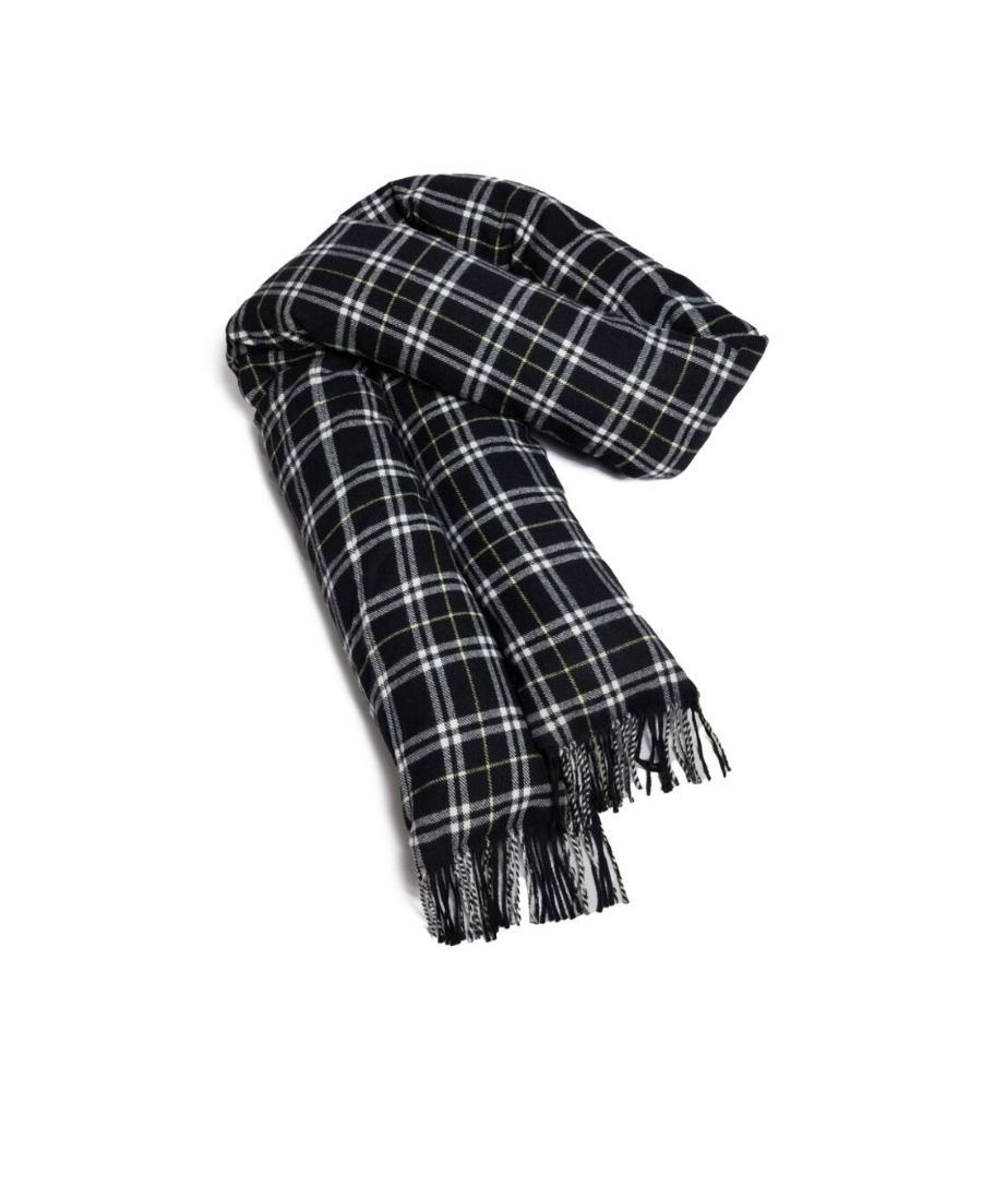 Marni Check-pattern Wool Scarf In Black
