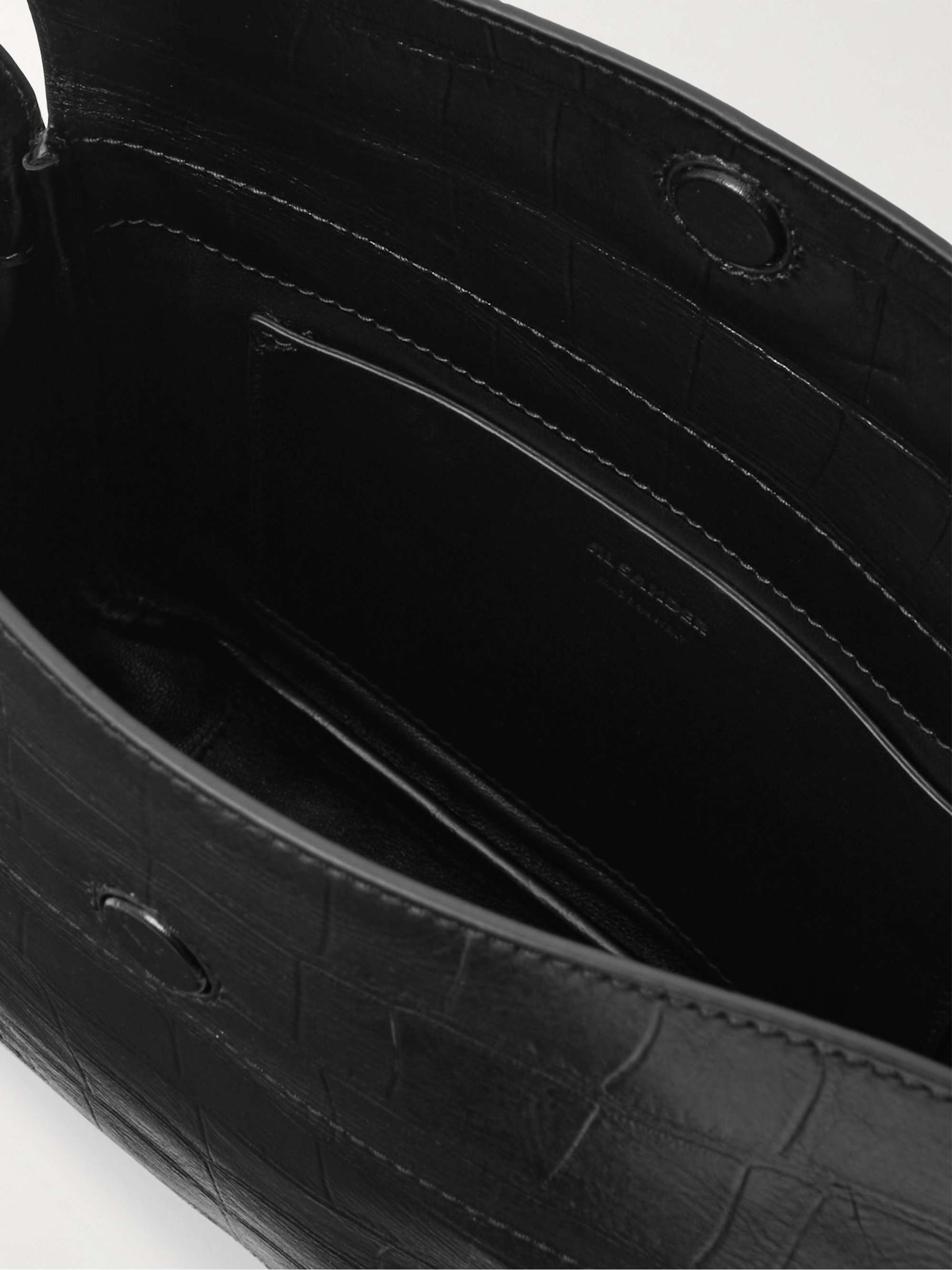 Jil Sander Flap Mini Black Shoulder Bag In Black