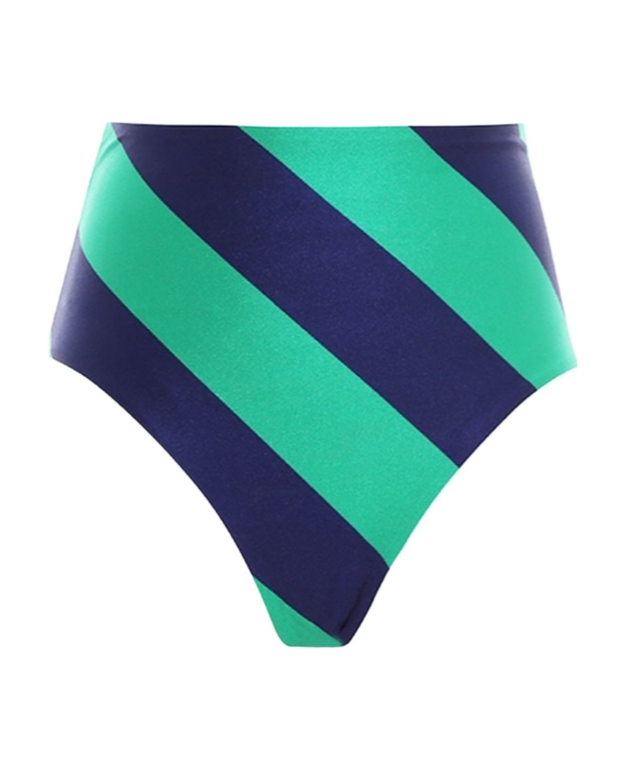 Zimmermann Tiggy High-rise Striped Bikini Briefs In Blue