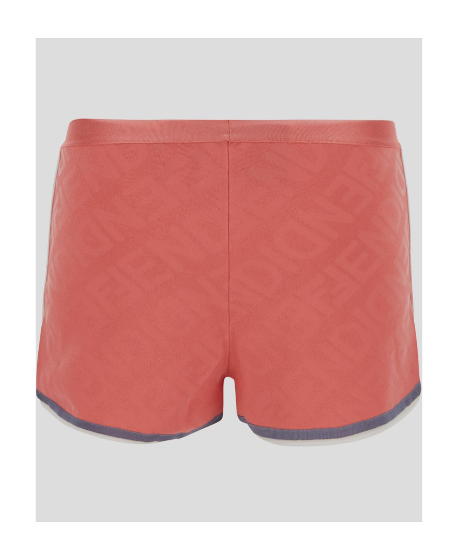 Fendi Striped Knitted Shorts In Red