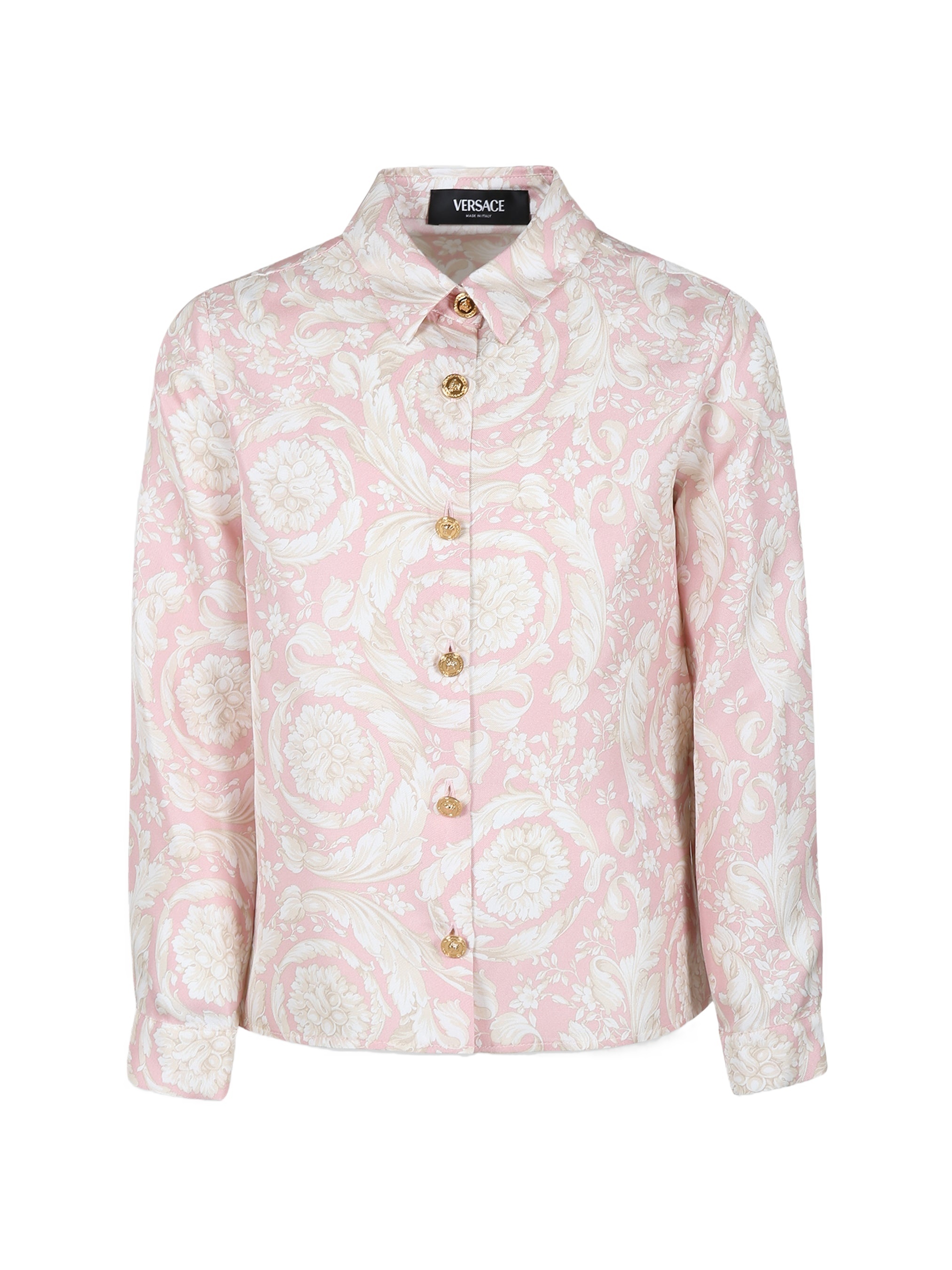 Versace Barocco-print Shirt In White