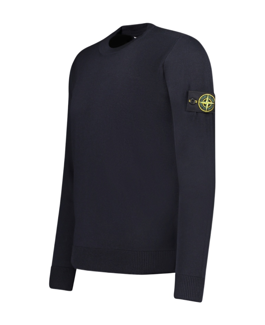 Shop Stone Island Logo Patch Crewneck Jumper In Blue