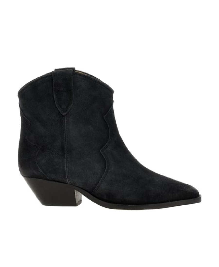 Isabel Marant Gray Dewina Ankle Boots In Black