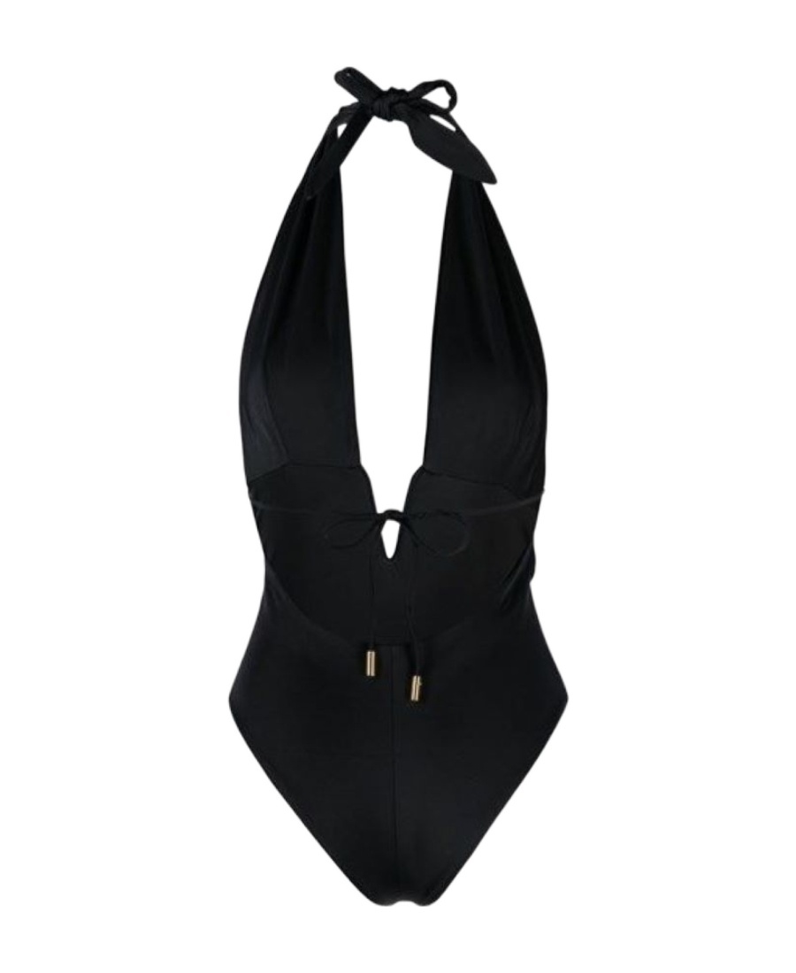 Shop Tom Ford Plunging-v-neck Swimsuit In Black