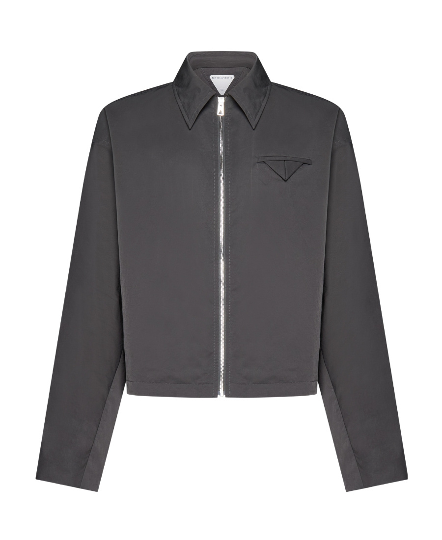 Bottega Veneta Long-sleeved Zipper Casual Jacket In Gray