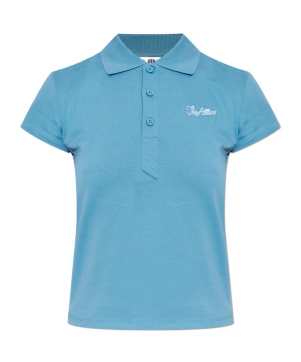 Attico Short Sleeve Polo Shirt In Blue