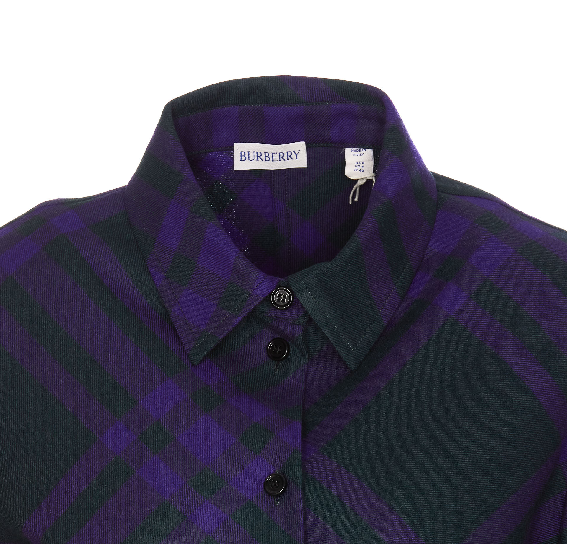 Burberry Long Sleeved Checked Shirt Dress In Black