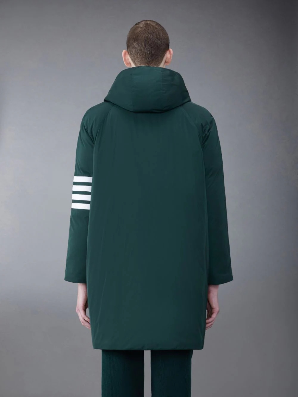 Thom Browne Raglan-sleeve Parka Coat In Green