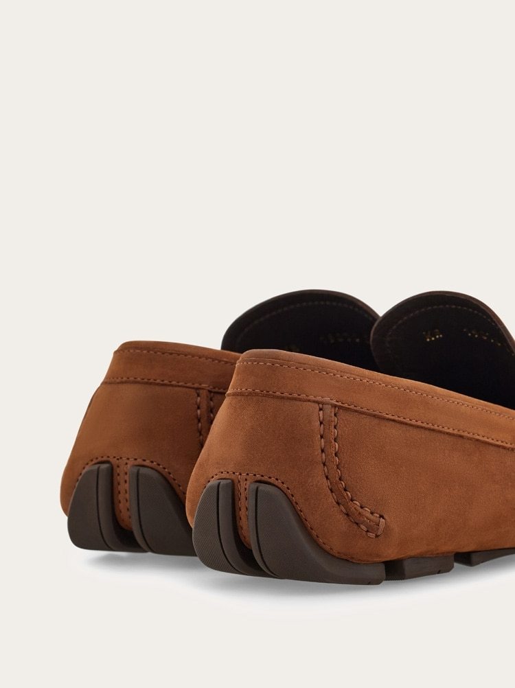 Shop Ferragamo Gancini Decorative Loafers In Brown