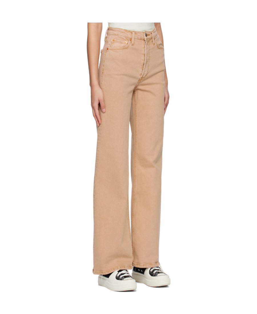 Re/done High-waisted Straight-leg Jeans In Nude