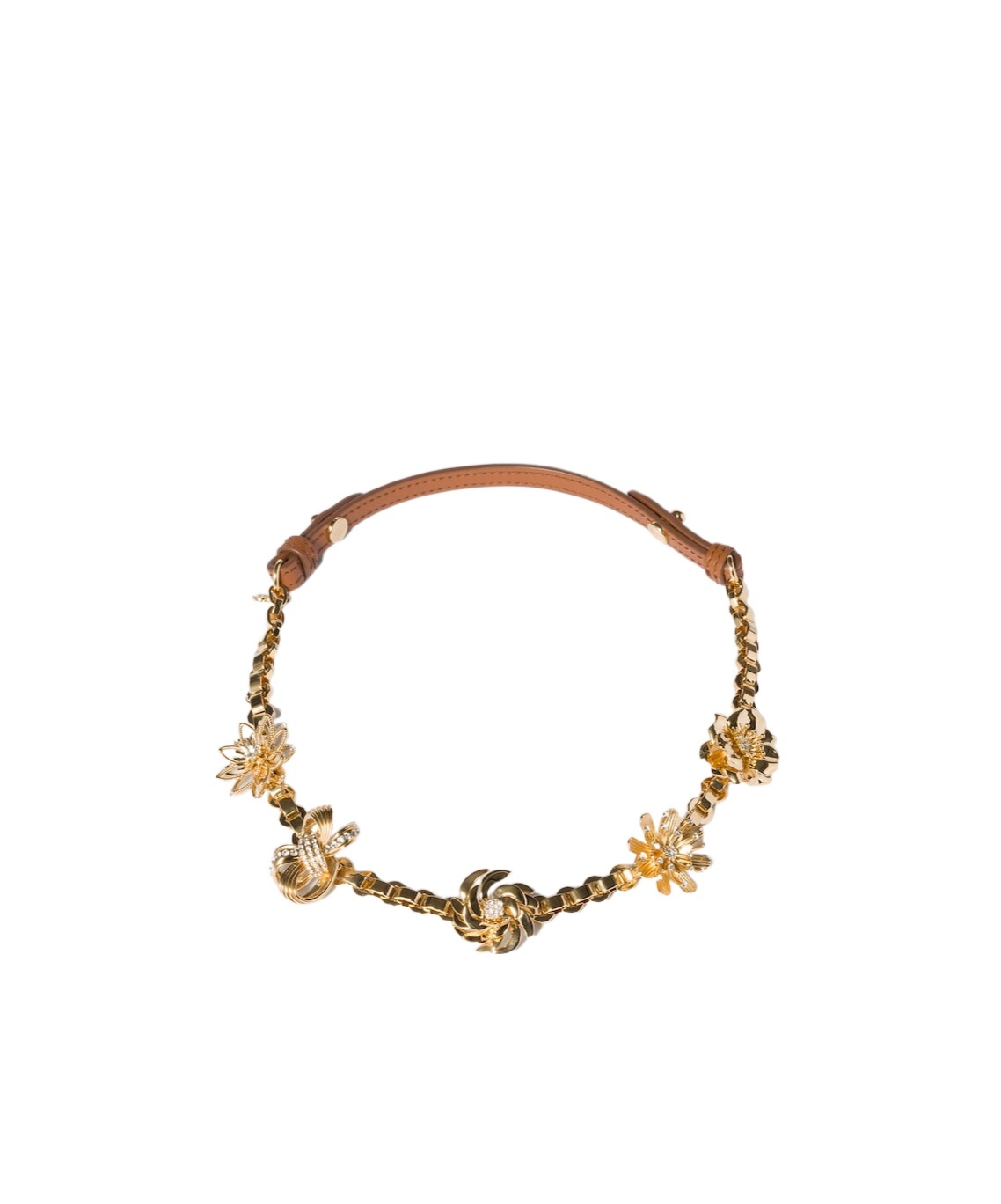 Miu Miu Floral Necklace In Gold