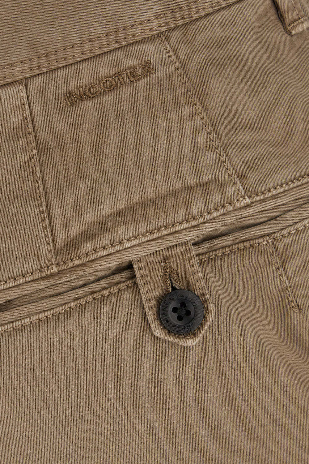 Incotex Stretch Cotton Pants Pleated Front