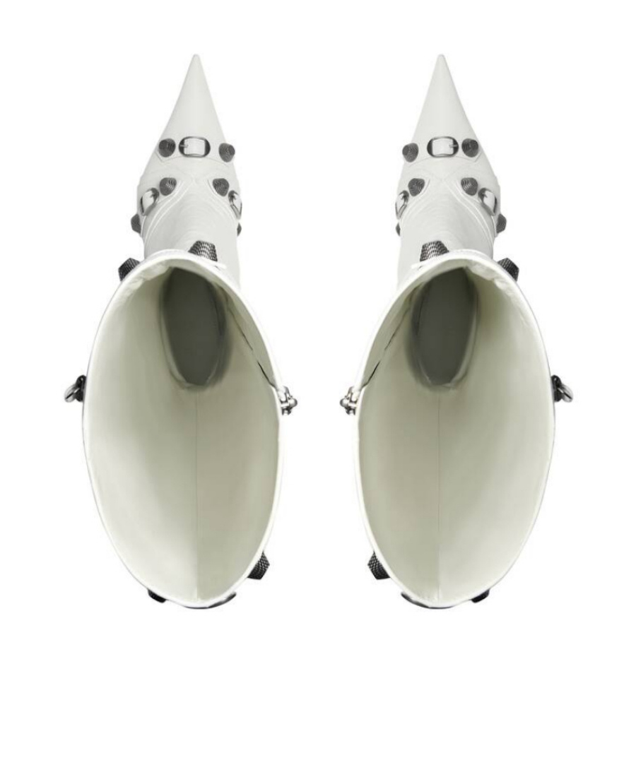 Balenciaga Cagole Knee High Boot In White