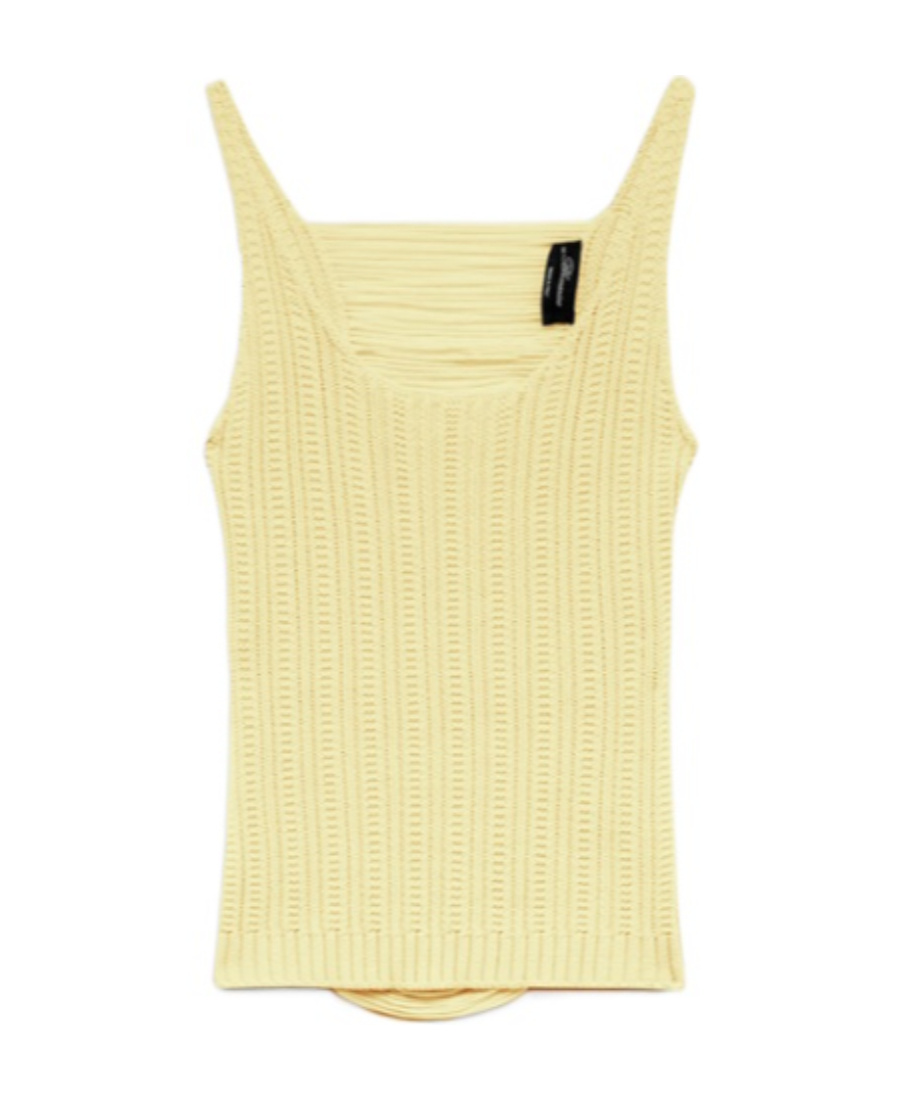 Blumarine Knitted Tank Top In Yellow