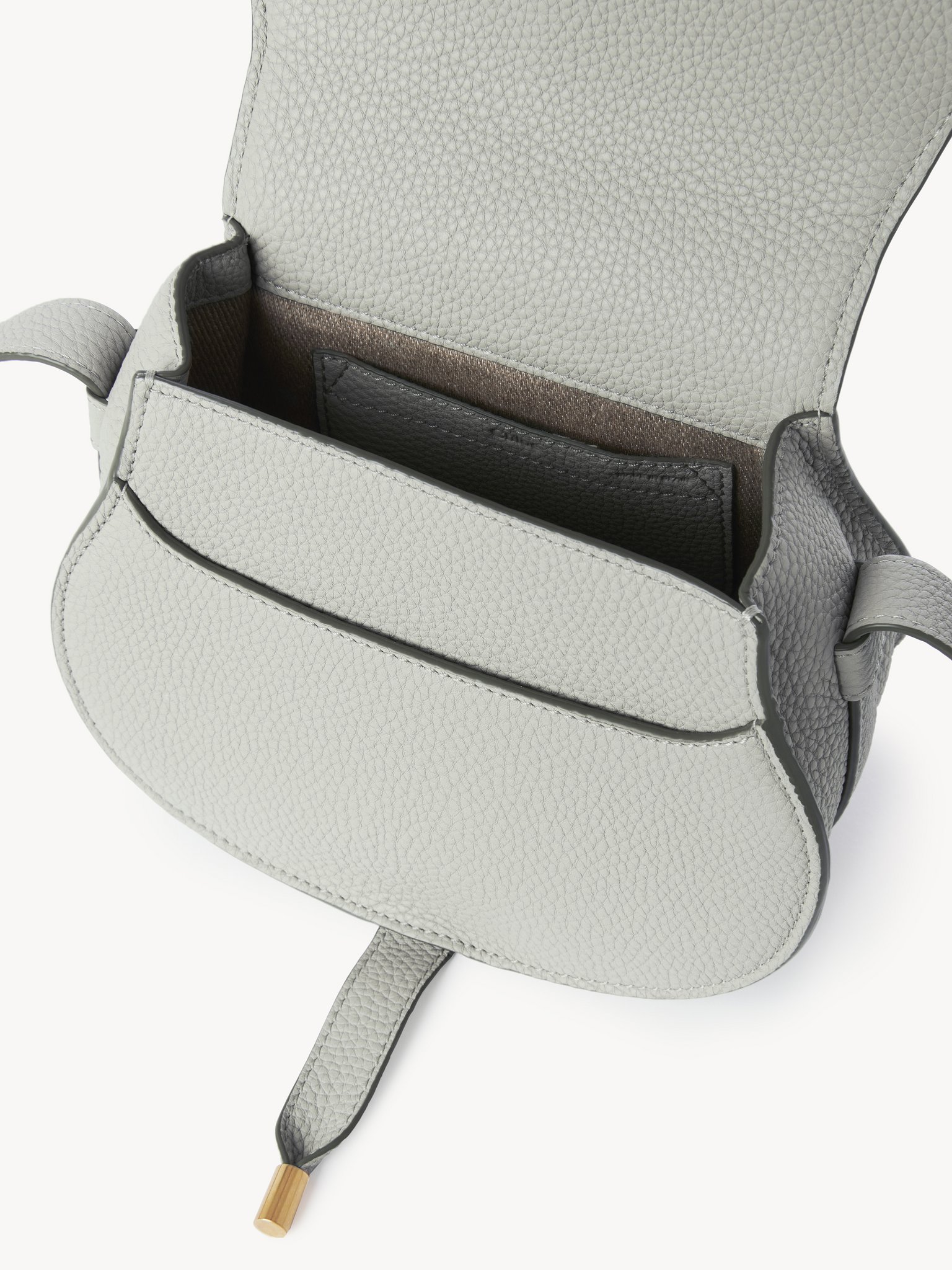 Chloé Small Flip Saddle Bag In Gray