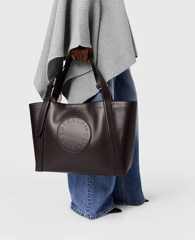 Stella Mccartney Logo Belt Crossbody Tote Bag In Brown