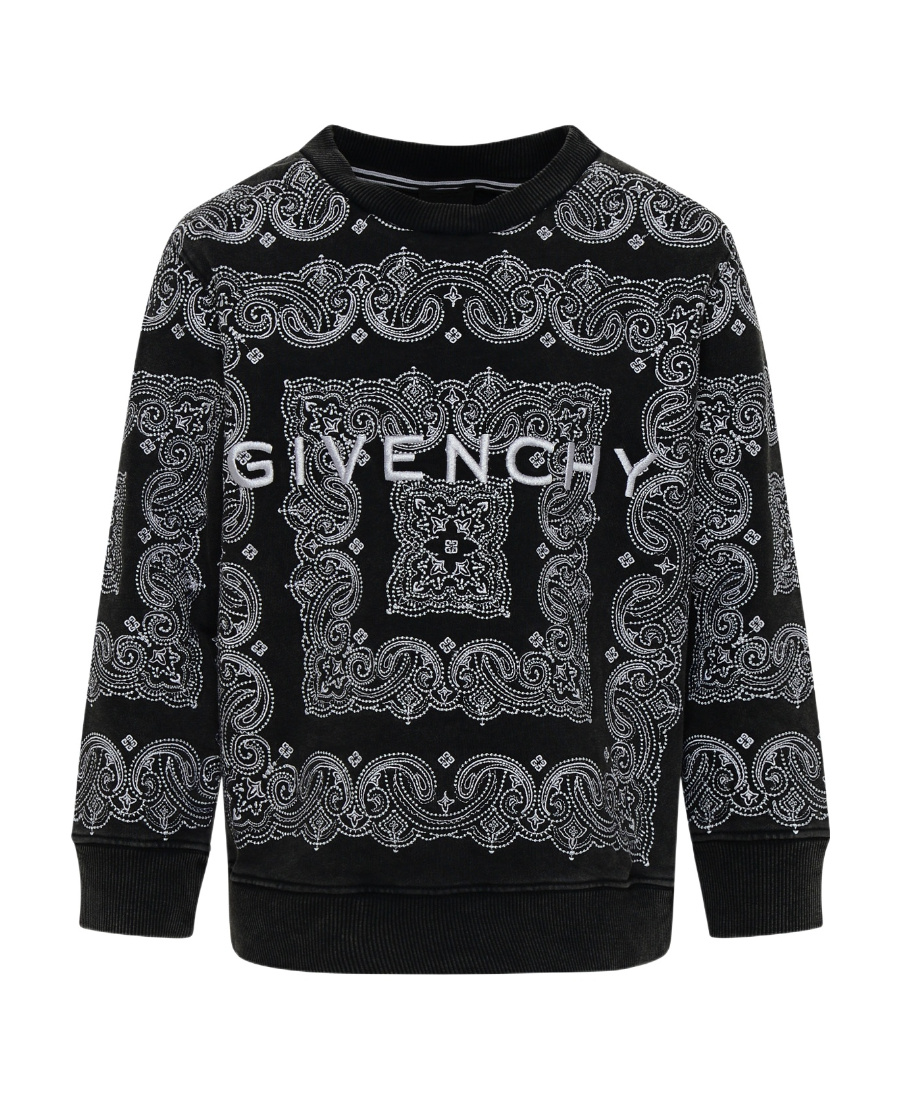 Givenchy Logo-embroidered Bandana-pattern Sweatshirt In Black