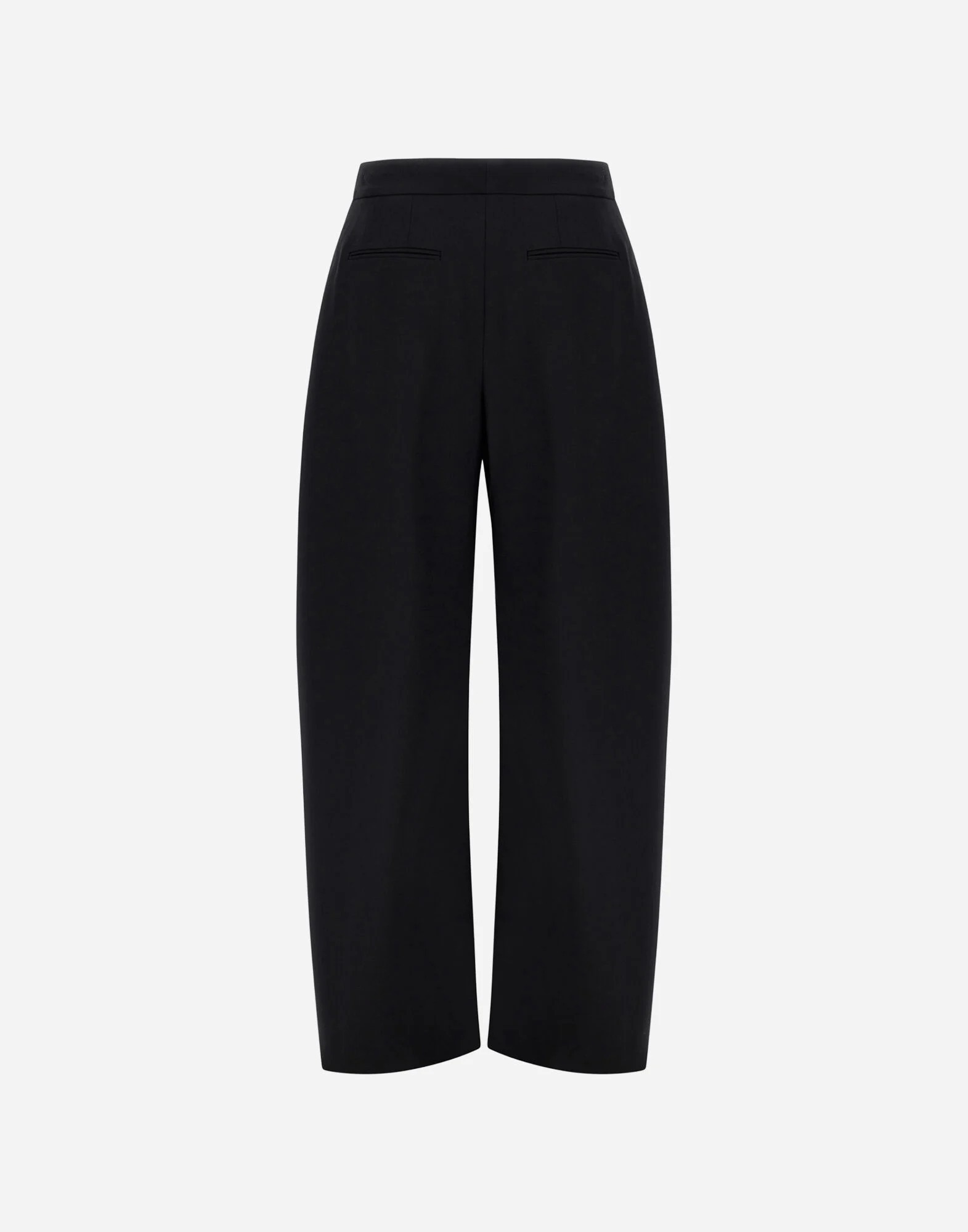 Herno Palazzo Trousers In Fluid Wool In Black