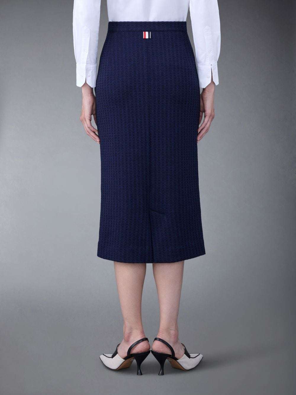 Thom Browne Logo-patch Jacquard Skirt In Black