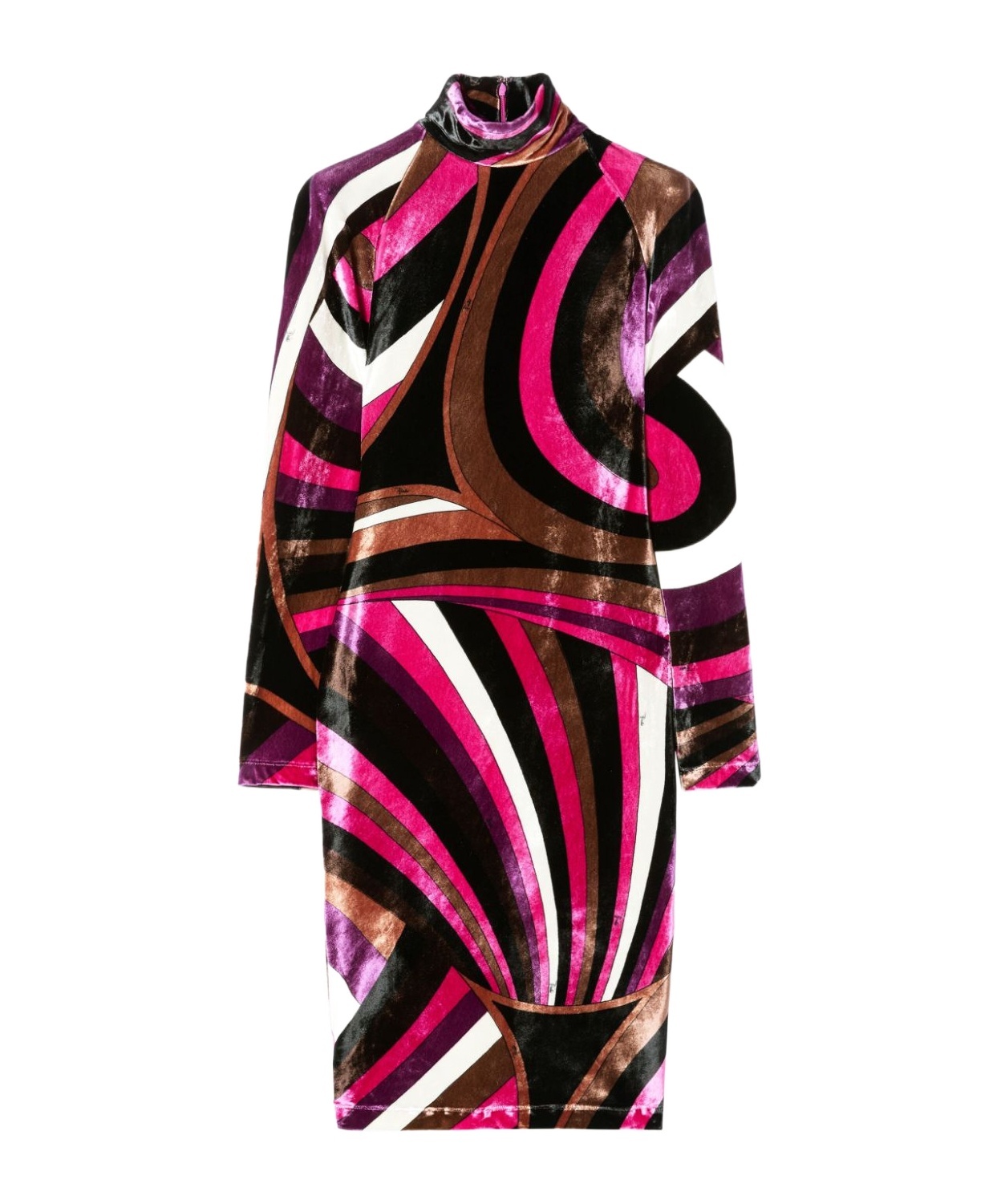 Pucci Thigh-length Printed Velvet Dress In Black