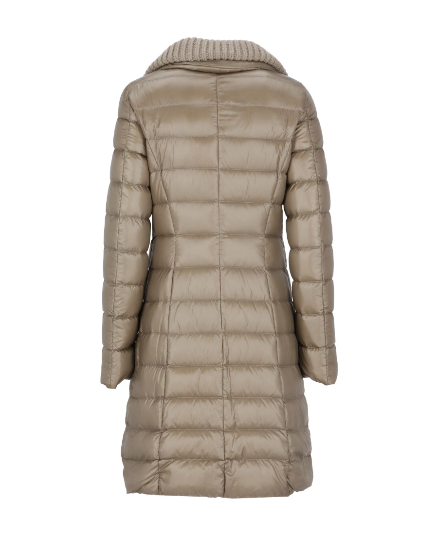 Herno Elisa Beige Down Jacket With Fur Details In Nylon Woman In Nude