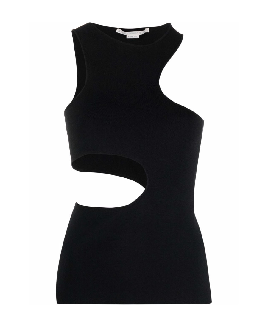 Stella Mccartney Compact Top With Cut Out Details In Black