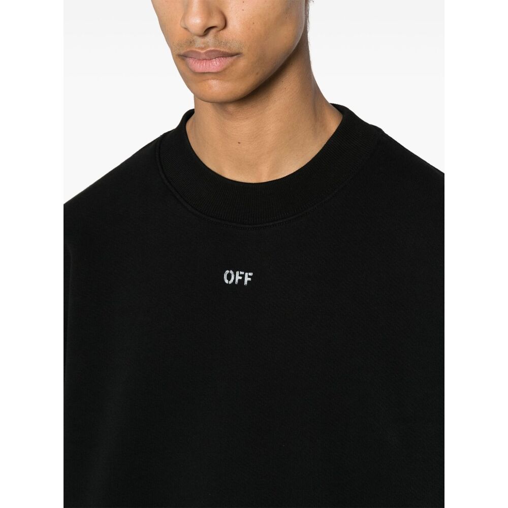 Off-white Logo Printed Crewneck Sweatshirt In Black