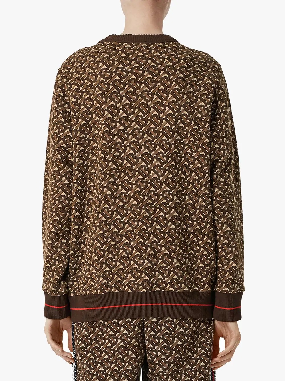Burberry Monogram Stripe Print Cotton Oversized Sweatshirt In Multicolor