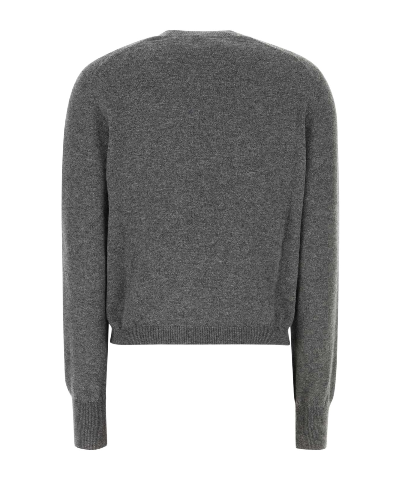 Ferragamo Dark Grey Stretch Cashmere Blend Cardigan In Gray