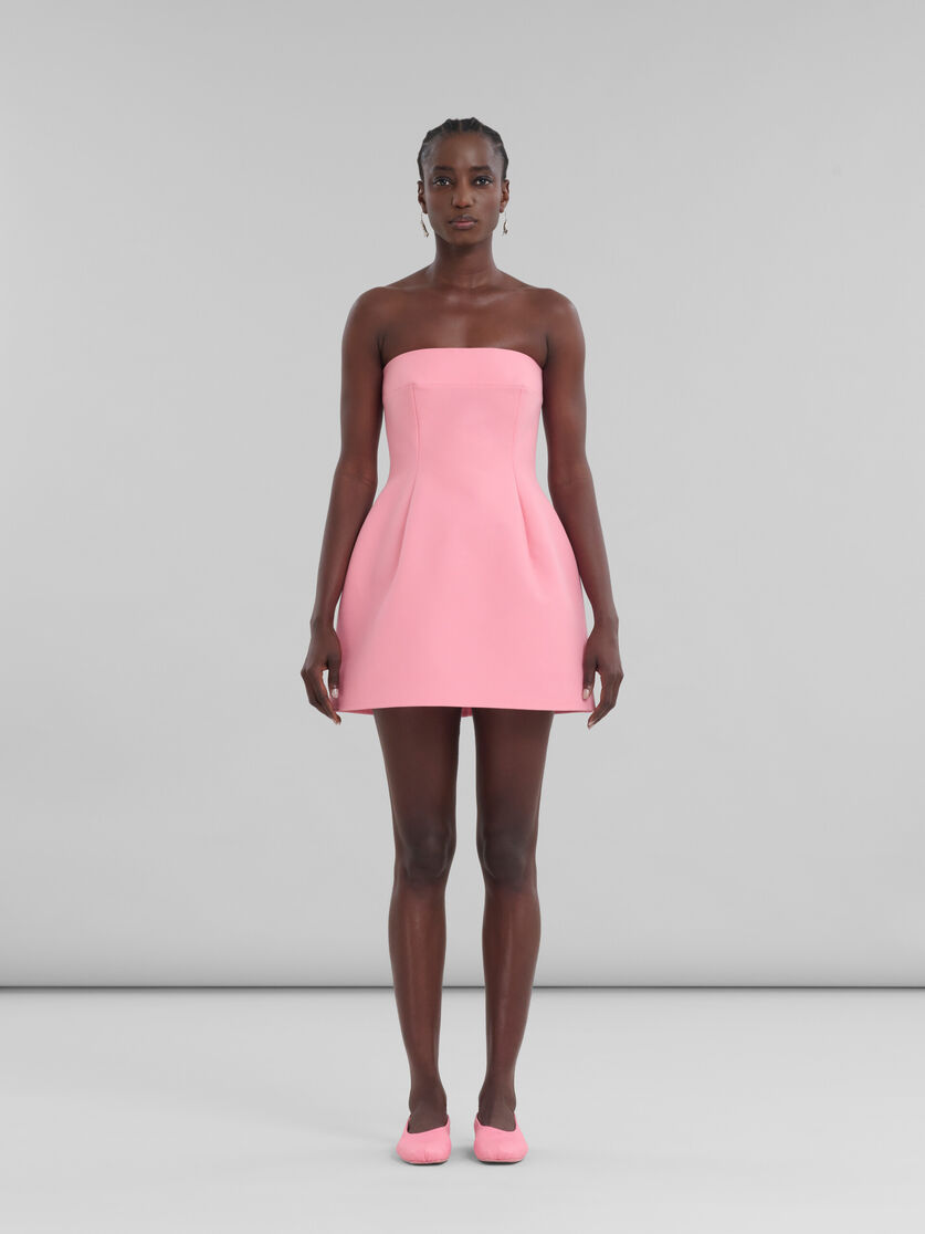 MARNI STRAPLESS FLARED MINIDRESS 