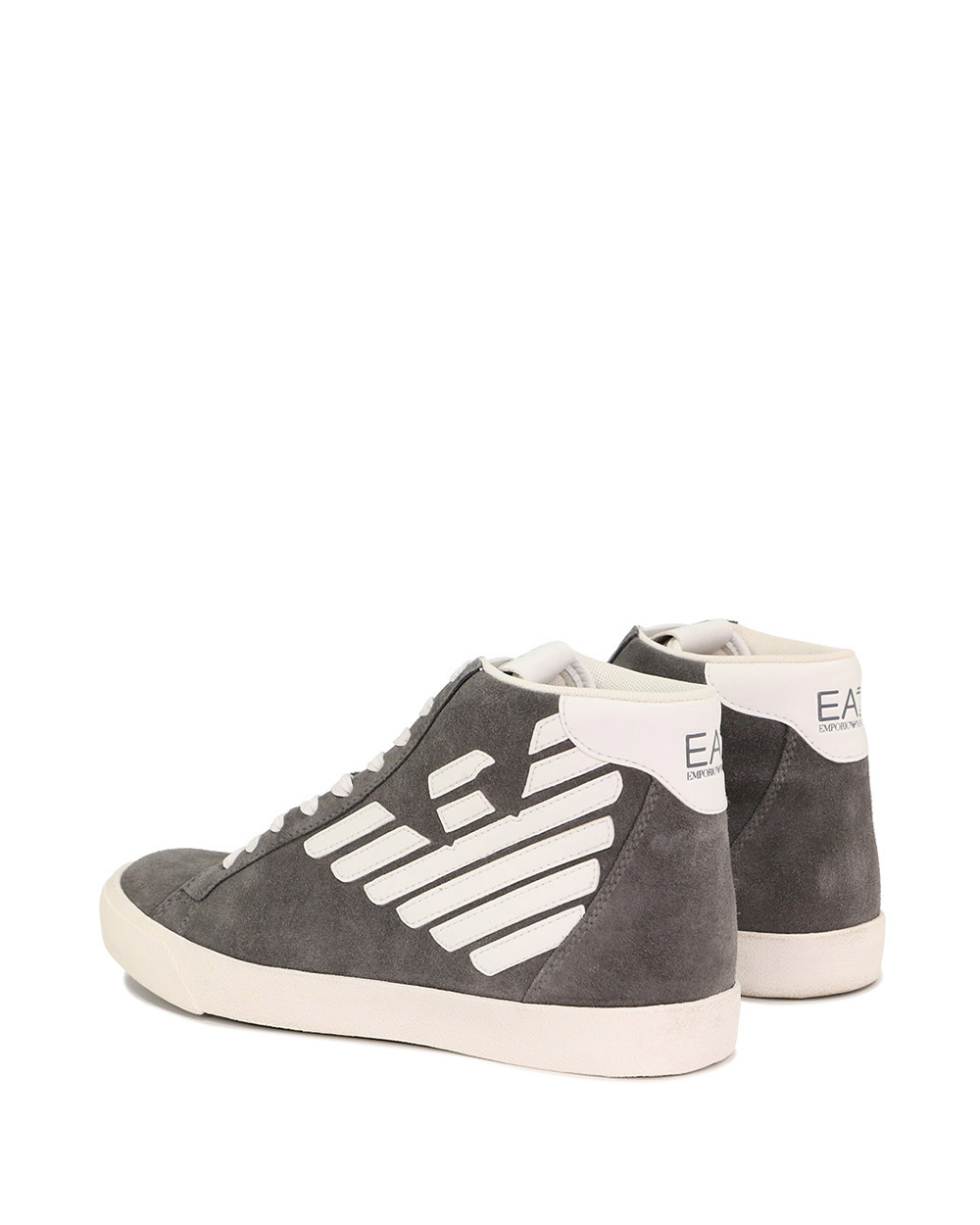 Ea7 High-top Logo Leisure Sports Shoes In White